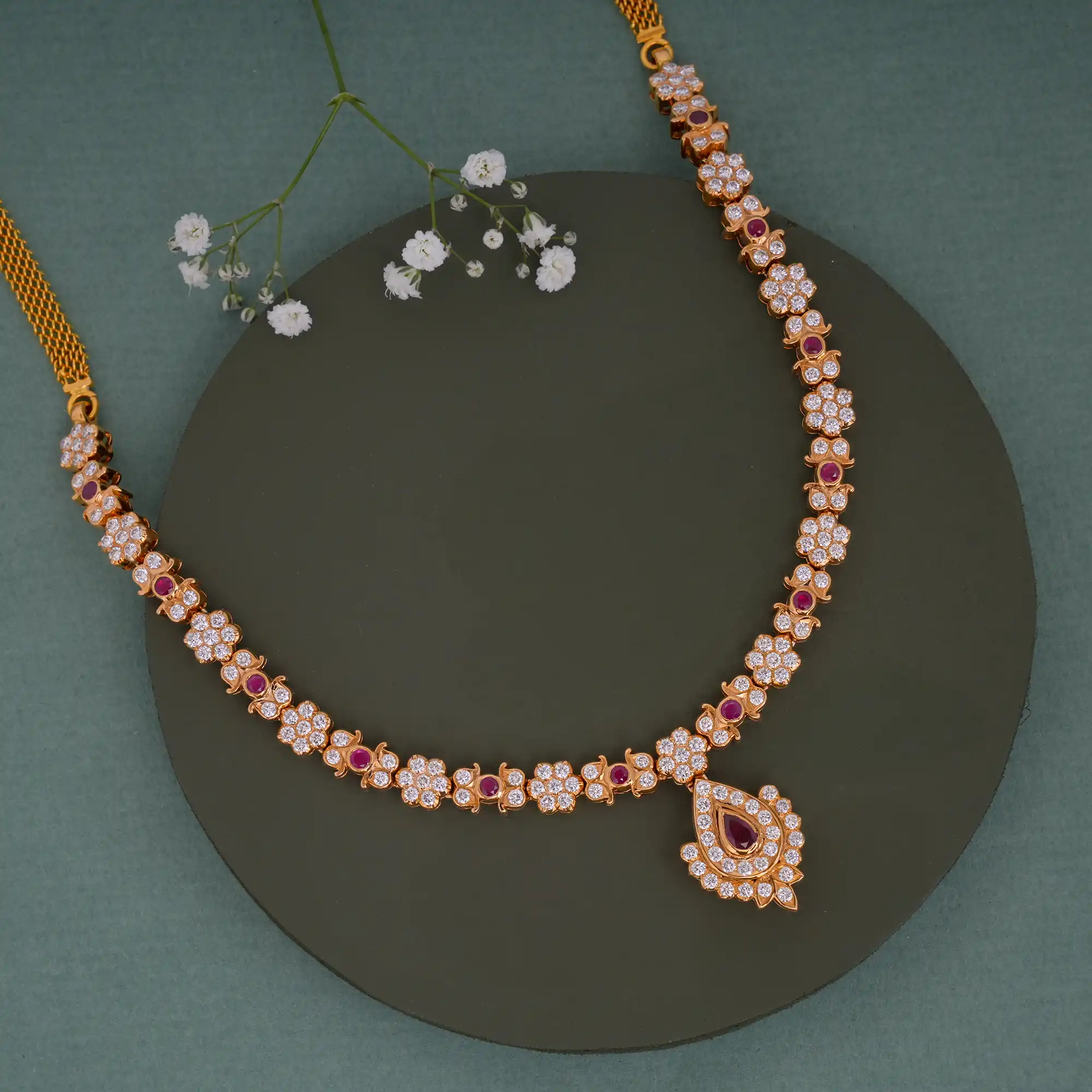 Whispering Flora Verde Diamond Necklace